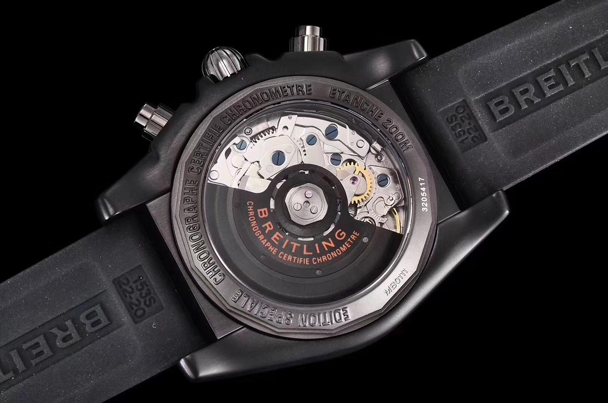 GF厂百年灵机械计时系列黑鹰橙圈复刻腕表做工究竟如何-品鉴GF厂百年灵