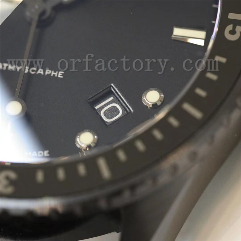 GF厂宝珀五十噚5000缎面黑陶瓷43.6mm腕表对比正品评测