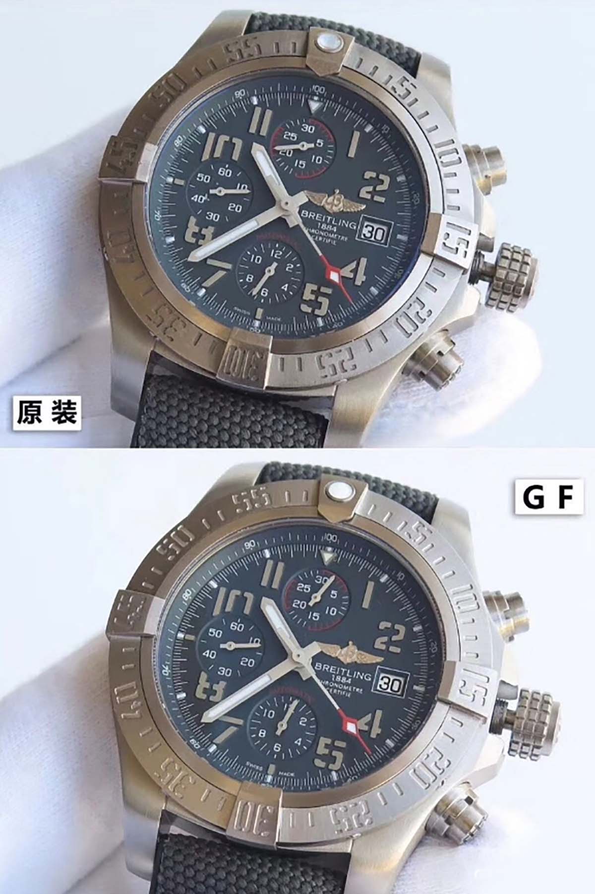 GF厂百年灵复仇者战机复刻腕表对比正品图文评测-评鉴GF厂腕表