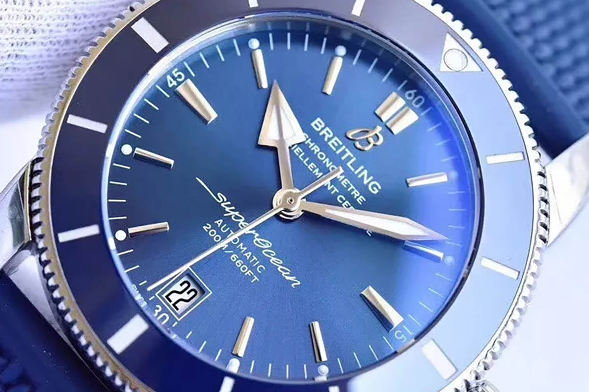 GF百年灵超级海洋文化二代蓝圈蓝面复刻腕表做工细节深度评测-品鉴百年灵家族的水鬼