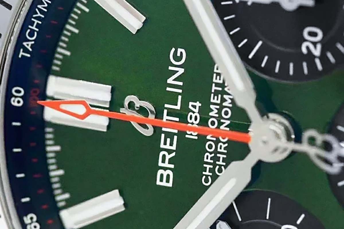 GF厂百年灵机械计时B01系列宾利绿盘复刻腕表做工细节深度评测-品鉴GF厂复刻