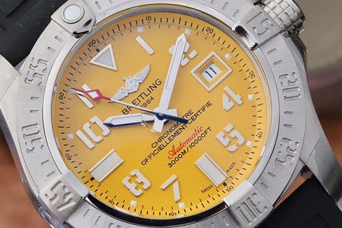 百年灵复仇者深潜海狼黄色字面腕表「A17331101I1S2」GF厂制作的版本又是如何