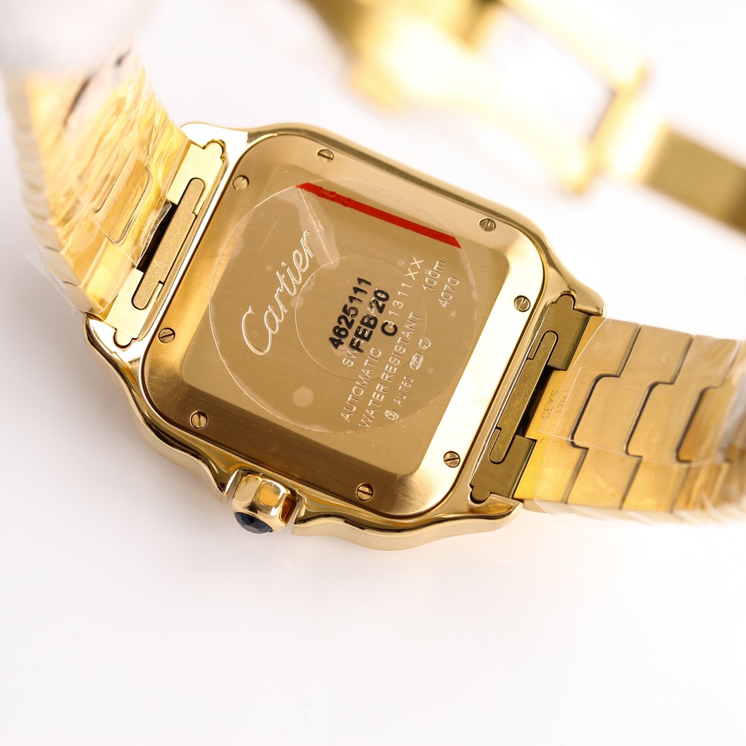 GF厂卡地亚山度士WGSA0029大号V2版镀金腕表