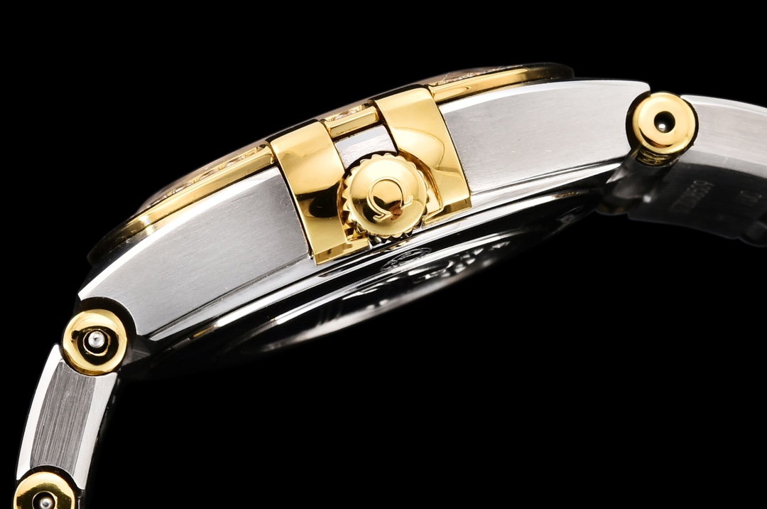 GF厂欧米茄星座第五代25mm石英女表钻圈白色贝母盘间金