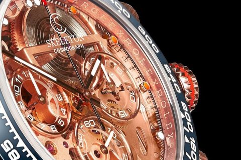 Rolex Daytona改装成宫廷风手表玫瑰金镂空机芯如藏艾菲尔铁塔