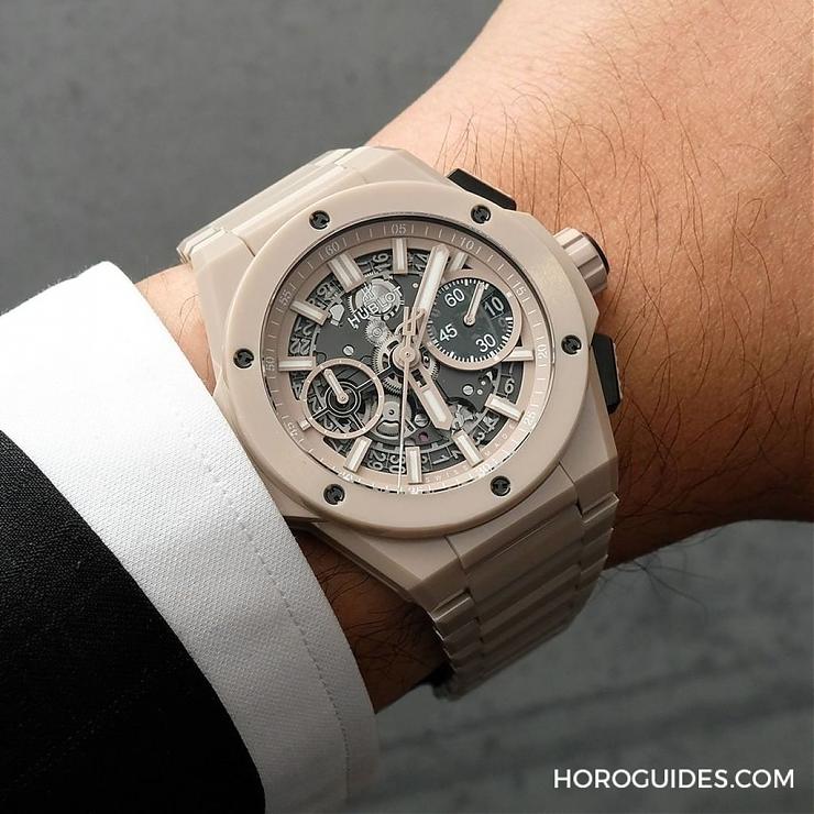 HUBLOT - 穿出正装清爽感 HUBLOT Big Bang Integrated彩色陶瓷链带计时码表