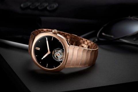 H. Moser & Cie.疾速者陀飞轮红金款配上地表最黑表盘