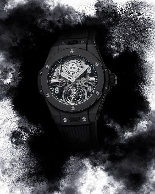 HUBLOT - 开创高性能复杂功能腕表的全新面貌 宇舶大爆炸系列魔力黑陶瓷陀飞轮腕表