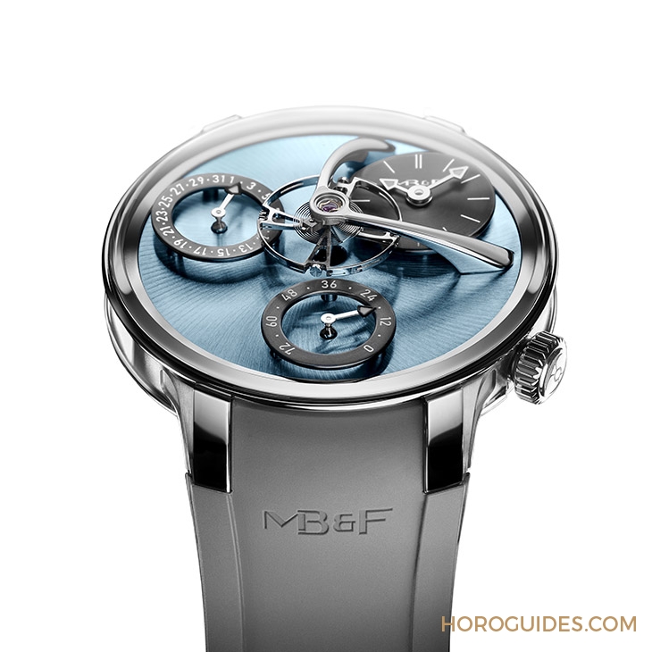 MB&F - 最有感的科幻亮眼配色，MB&F LM Split Escapement EVO冰蓝面