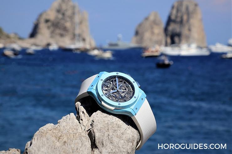 HUBLOT - 彩色陶瓷的新高度！ HUBLOT Classic Fusion Aerofusion 海水正蓝Capri限量计时码表