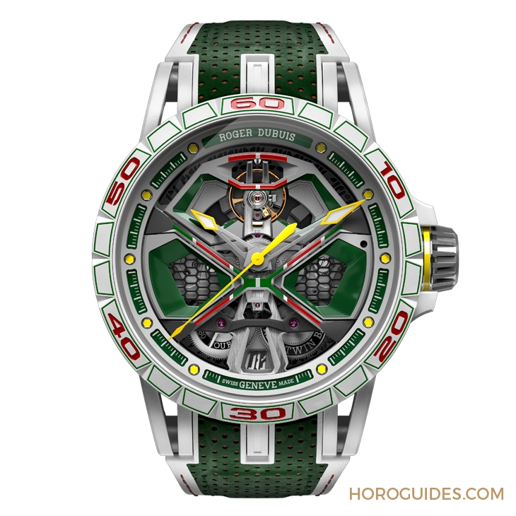 ROGER DUBUIS - 传神演绎Lamborghini第三代Huracán赛车！ Roger Dubuis Excalibur Spider Huracán单摆轮腕表