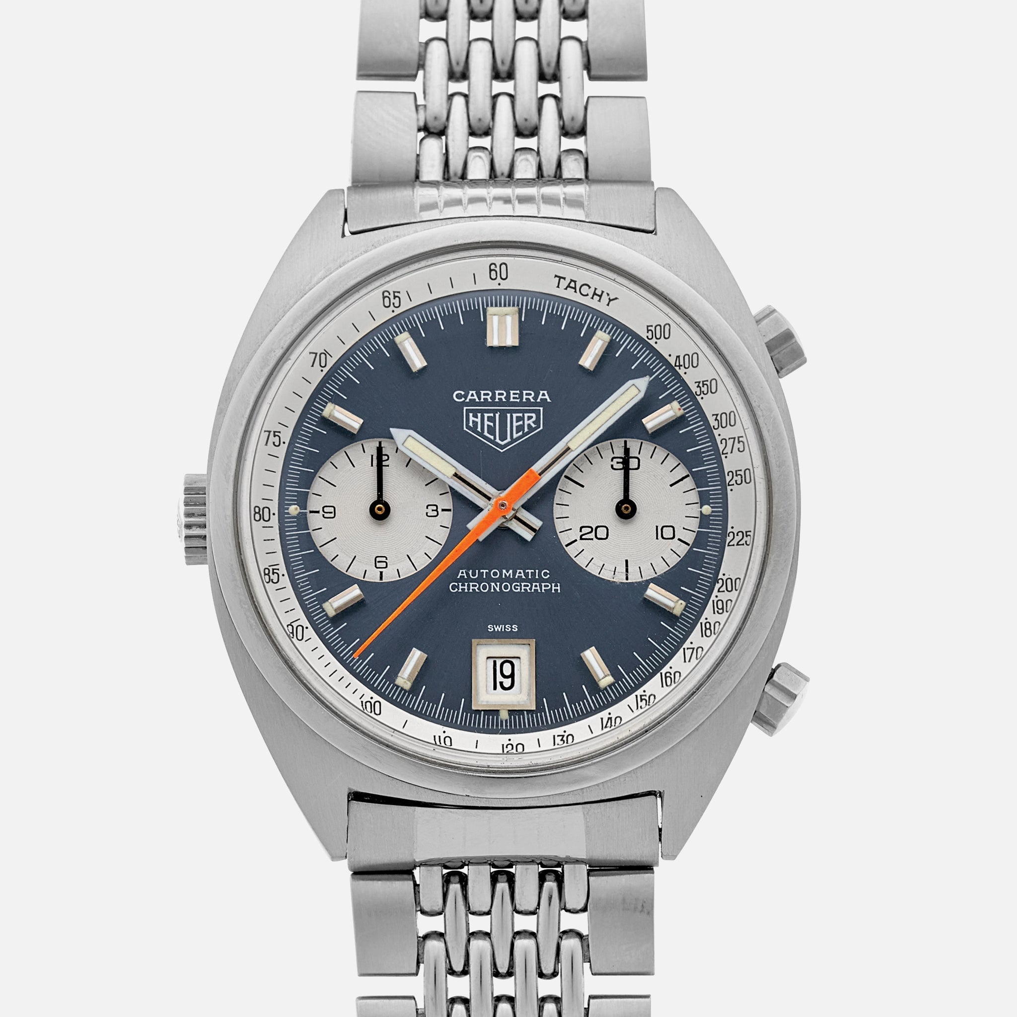 1970 年代豪雅 Carrera Ref. 1153N 带 Gay Frères 手链