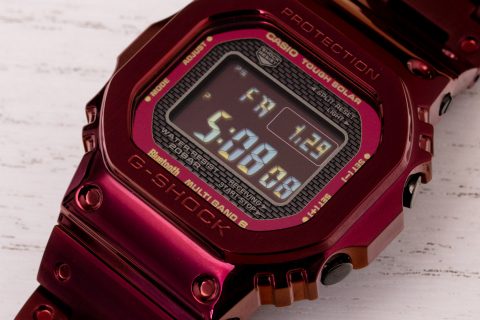 动手：卡西欧 G-Shock GMWB5000RD-4 红色金属手表