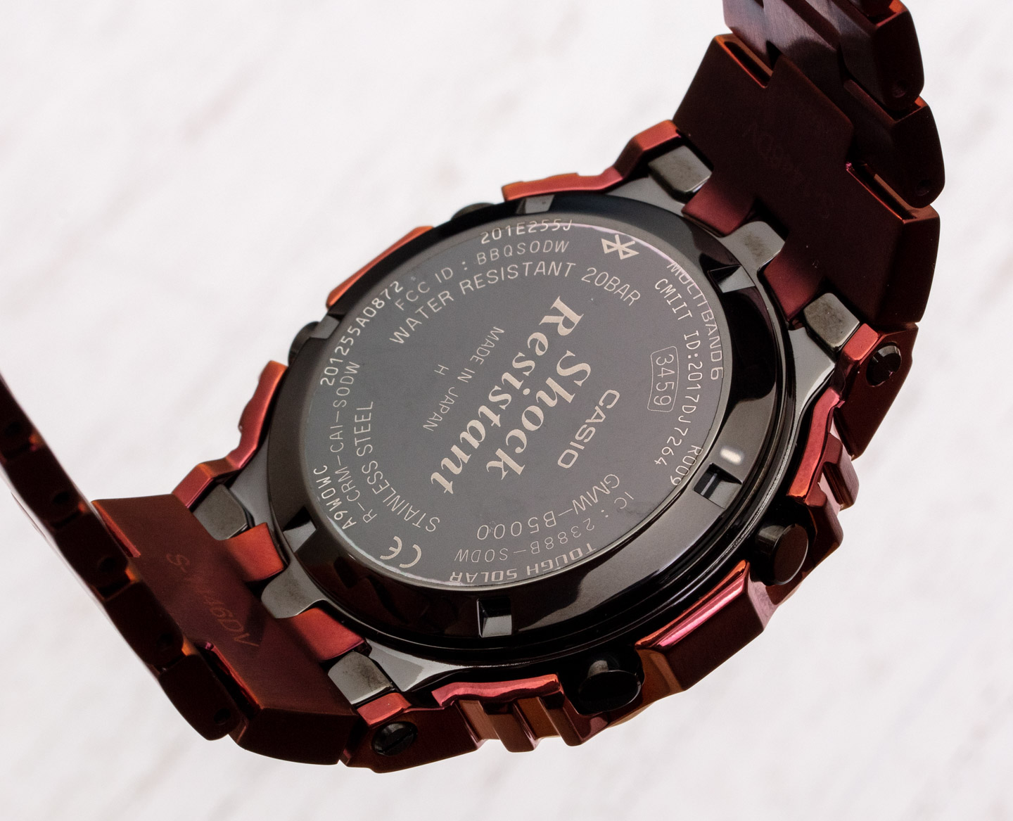 动手：卡西欧 G-Shock GMWB5000RD-4 红色金属手表